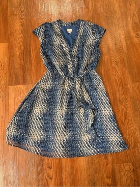 Converse One Star Blue & Gray Snakeskin Print Faux Wrap Dress – Women’s Small